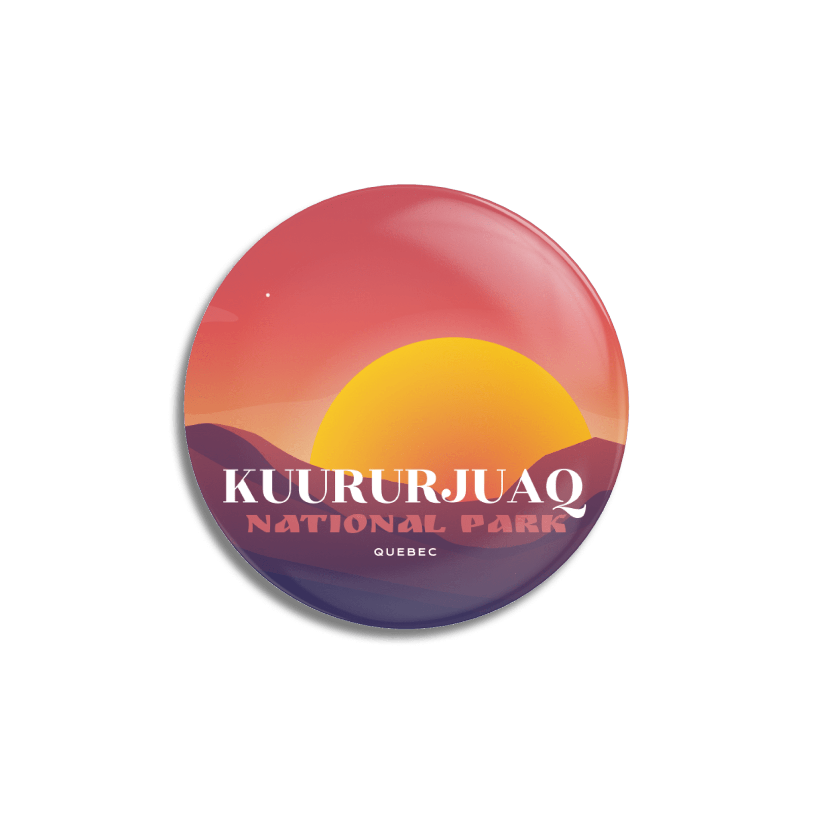 Kuururjuaq National Park of Quebec Pinback Button, Canada Parks