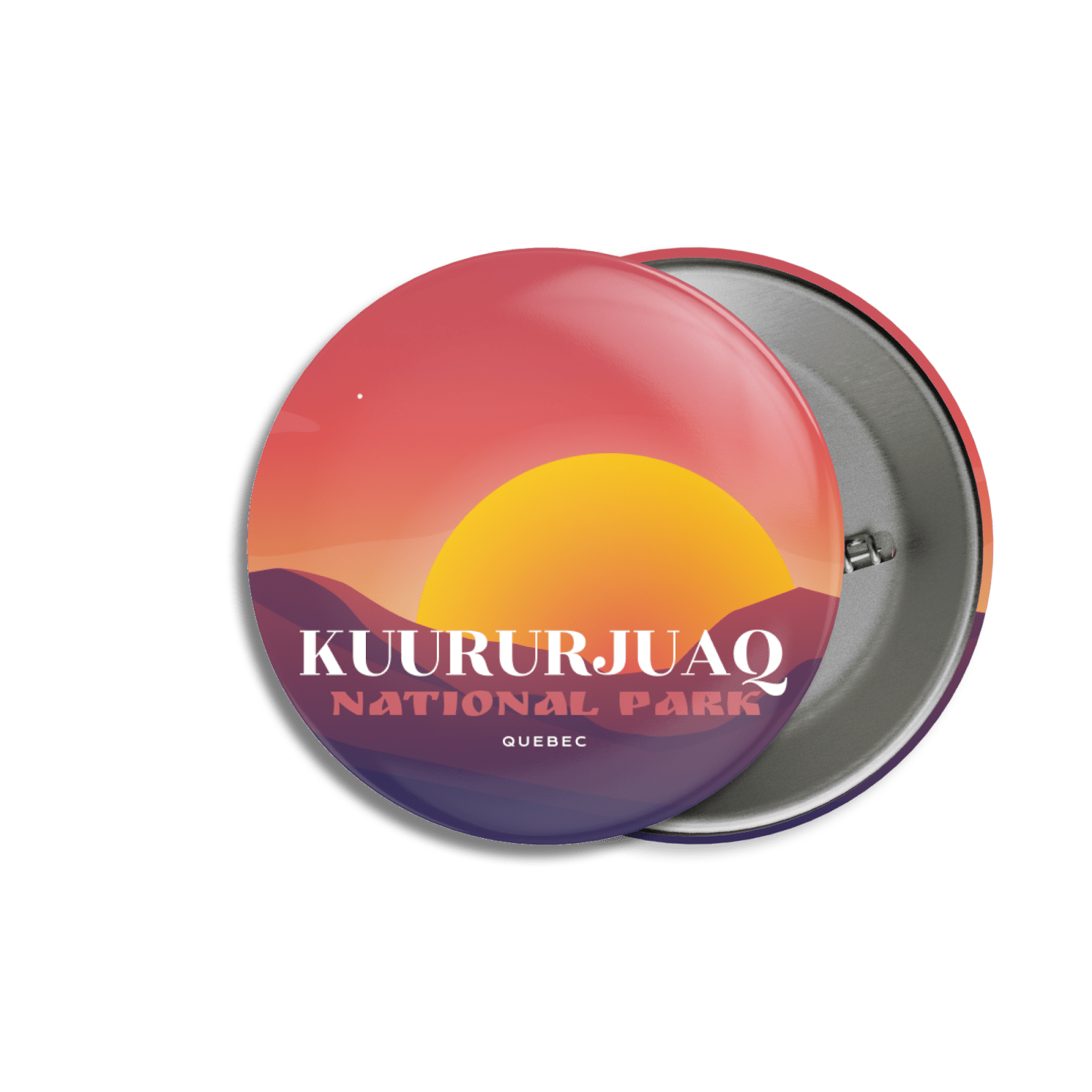 Kuururjuaq National Park of Quebec Pinback Button, Canada Parks