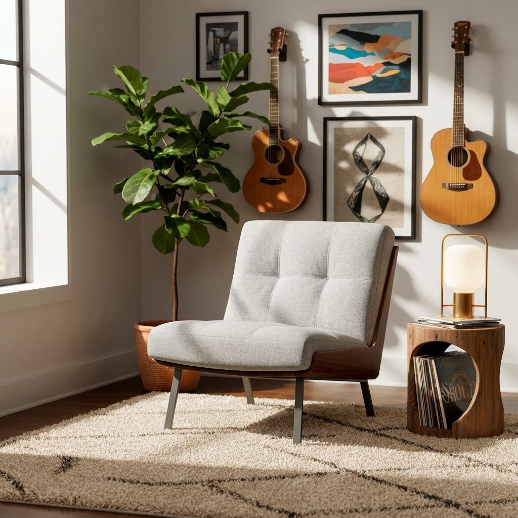 Kyler Mid-Century Modern Slipper Chair