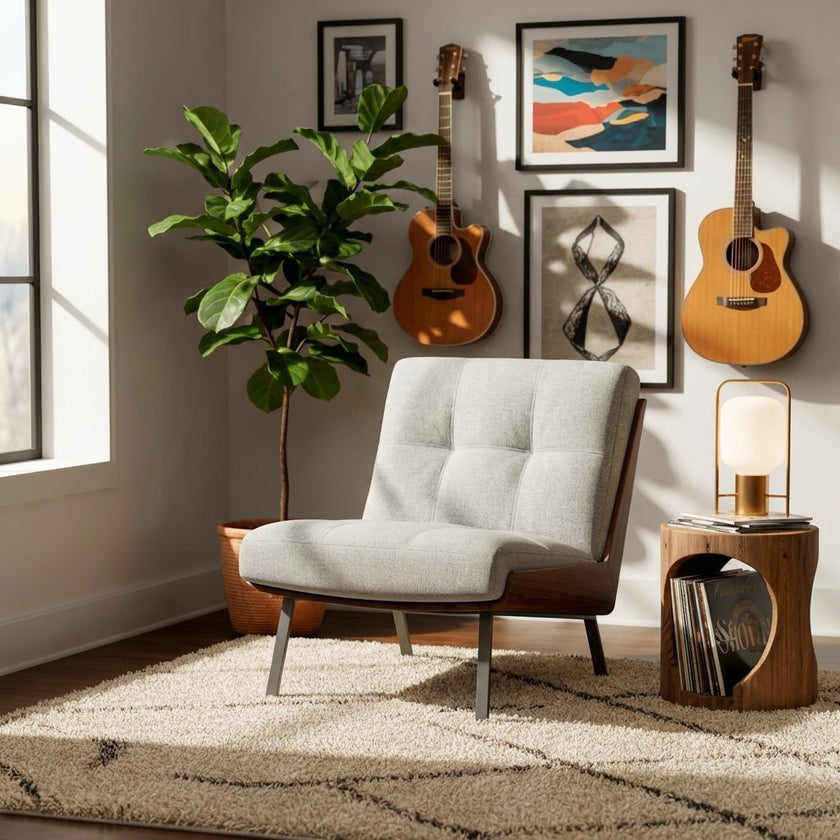 Kyler Mid-Century Modern Slipper Chair