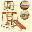 Qaba 6-in-1 Children's Jungle Gym Indoor Playground with Slide Climbing Wall Swing Monkey Bars for Kids Play Area