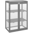 Outsunny 2 Tier Wooden Cold Frame Grow Box: Polycarbonate Portable Garden Grow House, Dark Gray