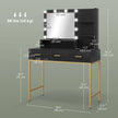 Sophia Illuminated Makeup Table with LED Lights and 3 Drawers-Black