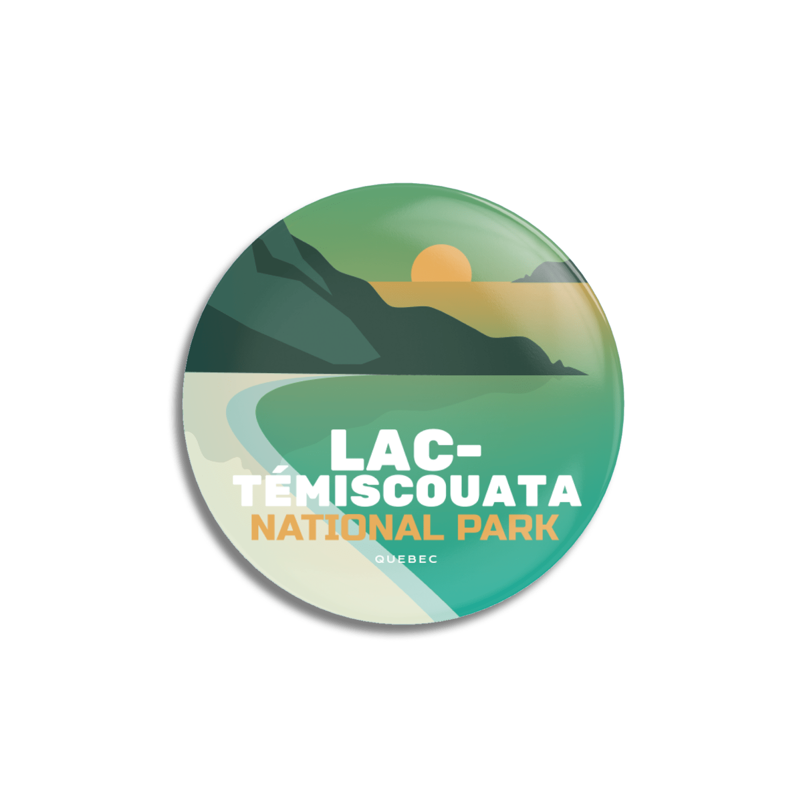 Lac-Témiscouata National Park of Quebec Pinback Button, Canada Parks