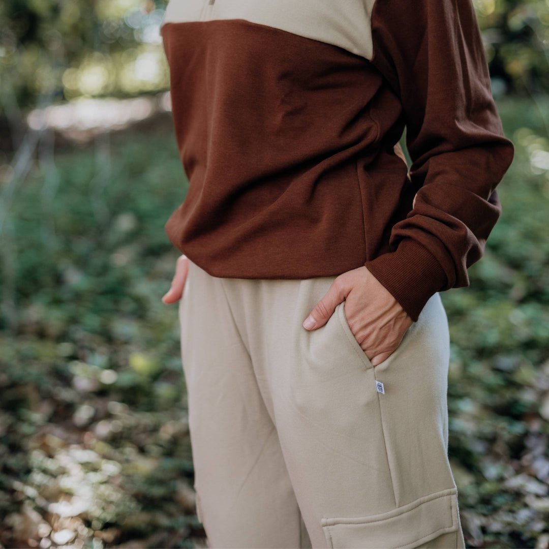 Ladies' Bamboo Fleece Cargo Pants | Beach Stone