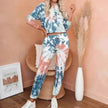 Ladies Casual Long-sleeved Tie-dye Printing Ladies Casual Suit