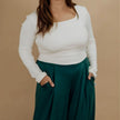 Ladies Bamboo Eva Sculpted Square Neck Crop | Black