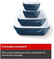 LAGOSTINA L913411404B Blue Ceramic 4 Piece Bakeware Set