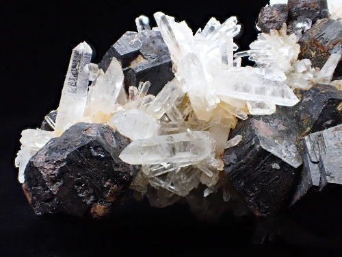 Large Black Pyrite & Quartz Cluster – Fengjiashan Mine (522g)