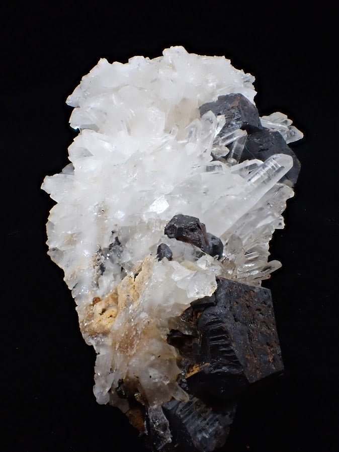 Large Black Pyrite with Quartz – Fengjiashan Mine (6