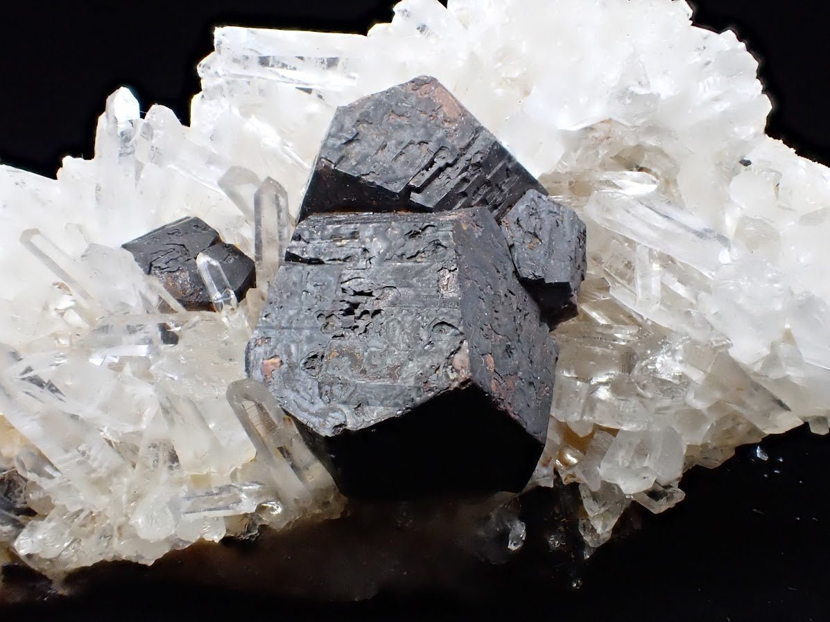 Large Black Pyrite with Quartz – Fengjiashan Mine (6