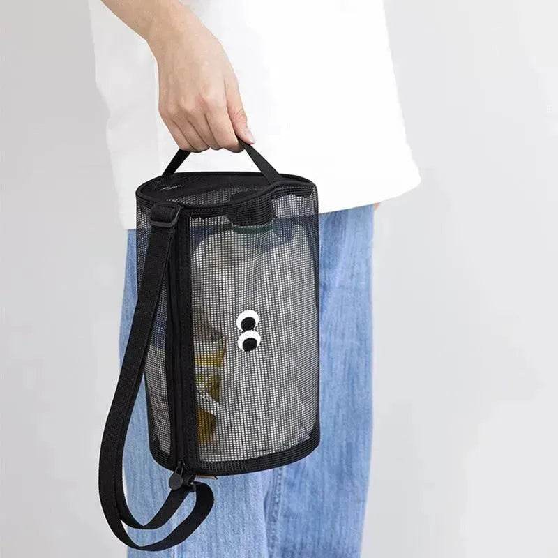 Large Capacity Waterproof Beach Bag Mesh Breathable Toiletry Storage Handbag