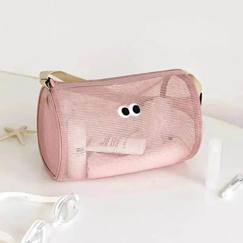 Large Capacity Waterproof Beach Bag Mesh Breathable Toiletry Storage Handbag