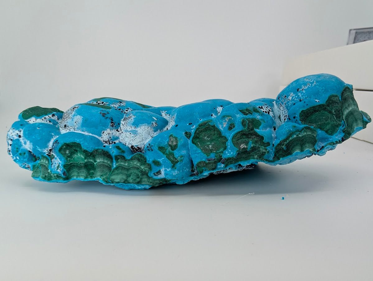 Large Congo Chrysocolla with Malachite – Botryoidal Veined Specimen (620g, 6.5