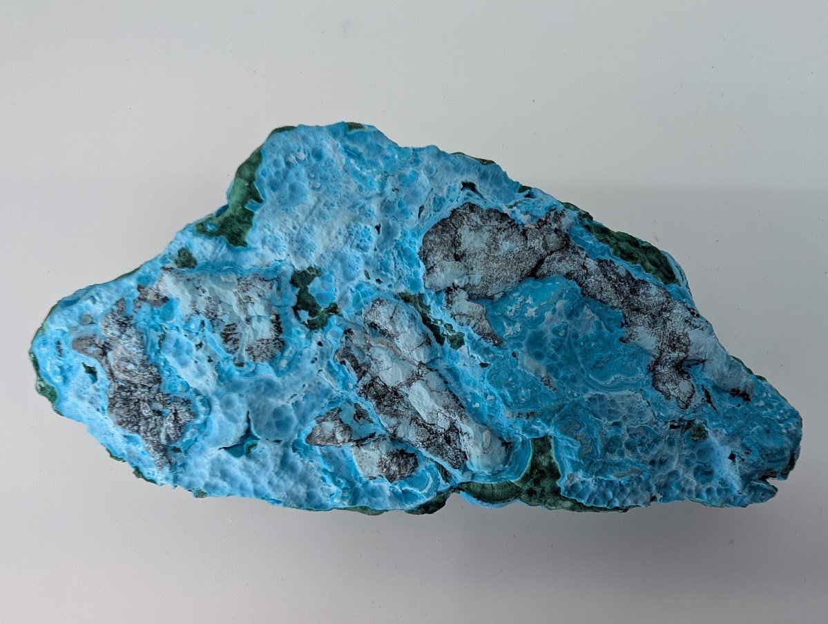 Large Congo Chrysocolla with Malachite – Botryoidal Veined Specimen (620g, 6.5