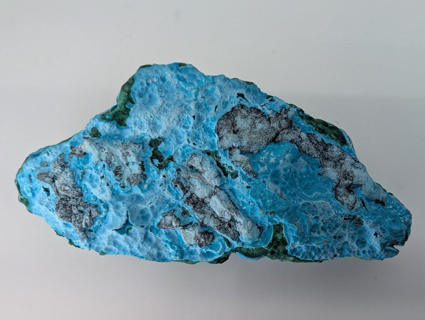 Large Congo Chrysocolla with Malachite – Botryoidal Veined Specimen (620g, 6.5