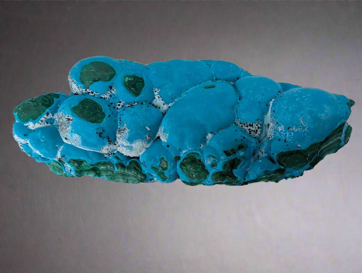 Large Congo Chrysocolla with Malachite – Botryoidal Veined Specimen (620g, 6.5