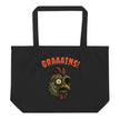 Halloween Zombie Chicken large organic tote bag