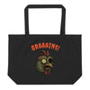 Halloween Zombie Chicken large organic tote bag