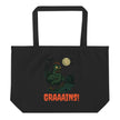 Halloween Chicken Zombie Scene large organic tote bag