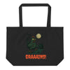 Halloween Chicken Zombie Scene large organic tote bag