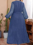 Large Size Solid Color Elastic Waist flared Abaya Dress for Turkey Middle East Women