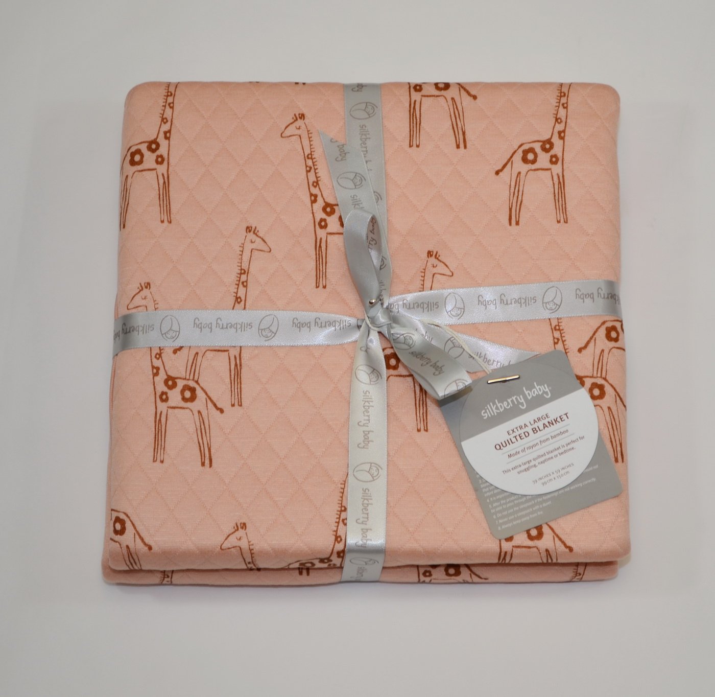 Grande couverture en bambou matelassée (motif marguerite et girafe)