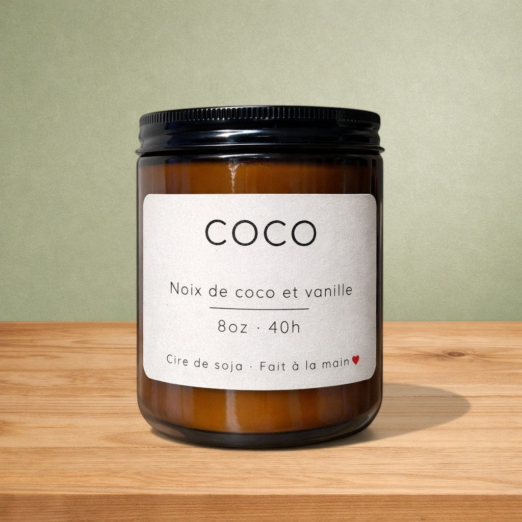 Bougie de soya COCO lait de coco et vanille