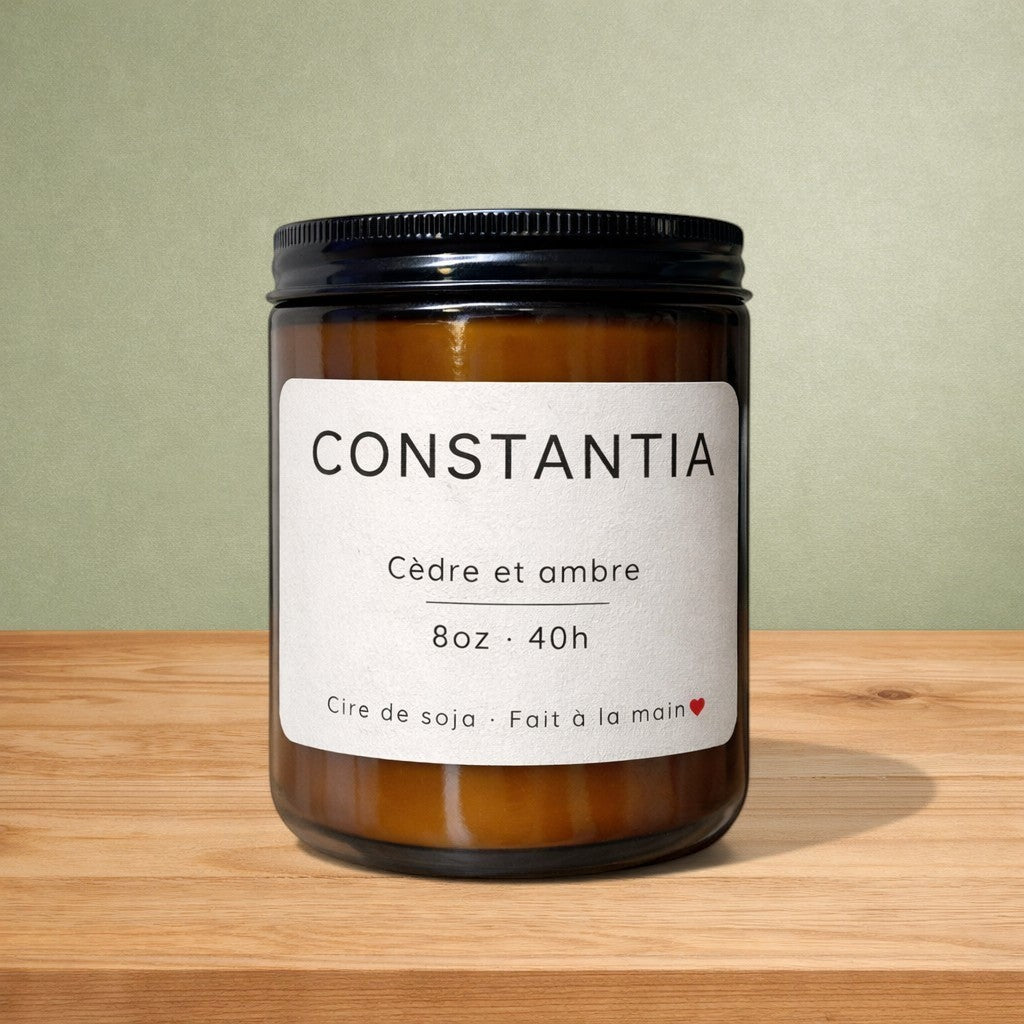 Bougie de soya CONSTANTIA cèdre et  ambre