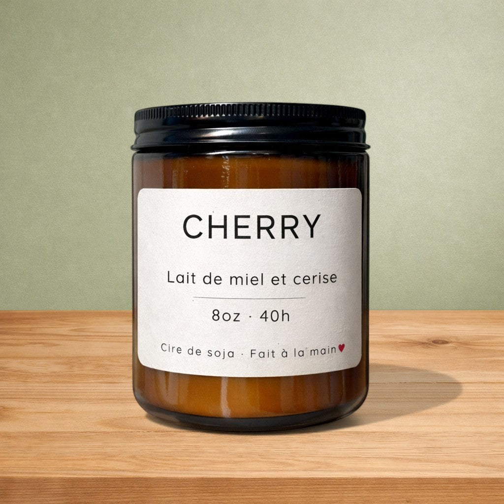 Bougie de soya CHERRY cerise et lait de miel
