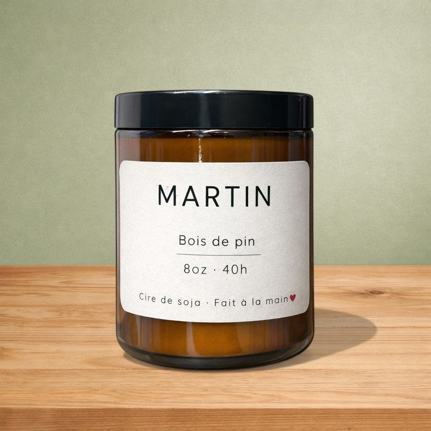 Bougie de soya MARTIN bois de pin