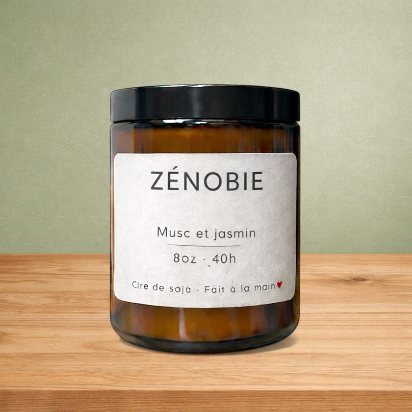 Bougie de soya ZÉNOBIE  musc et jasmin