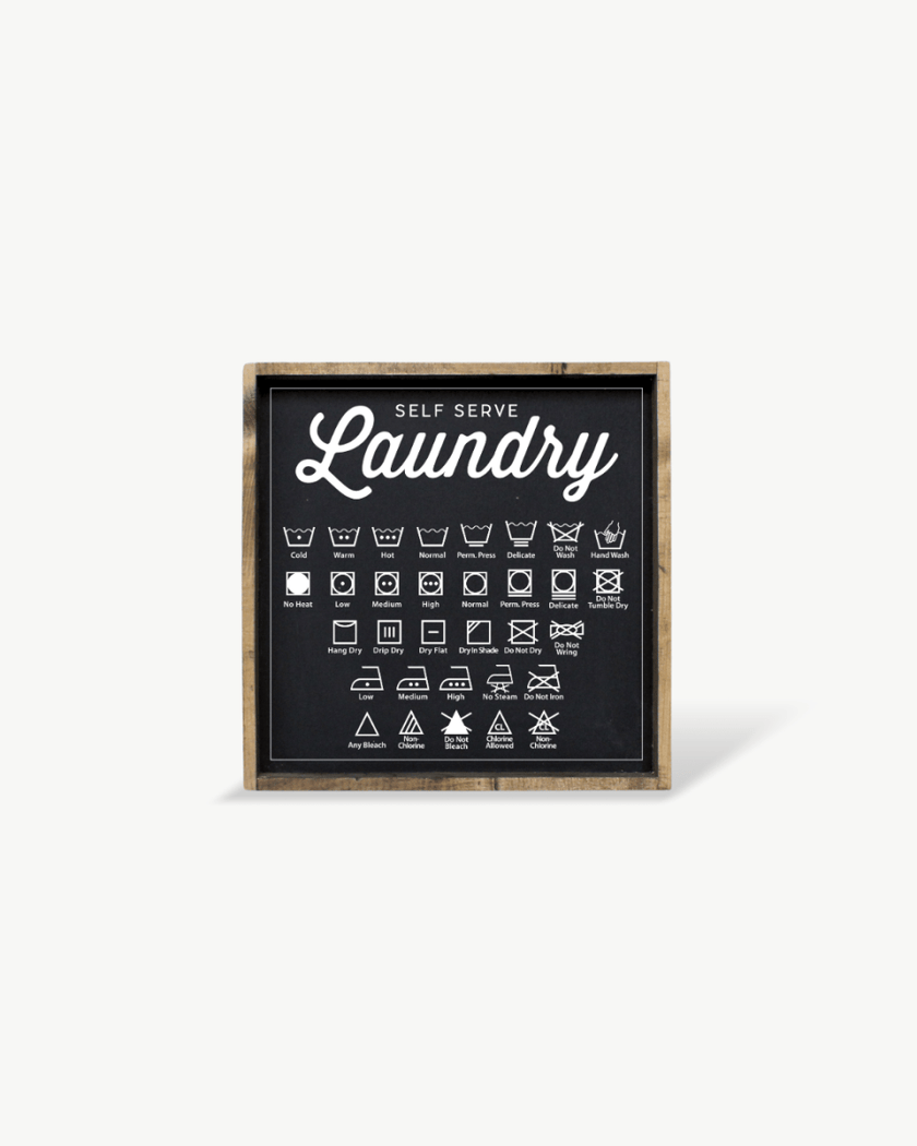 Laundry Symbols Wood Sign