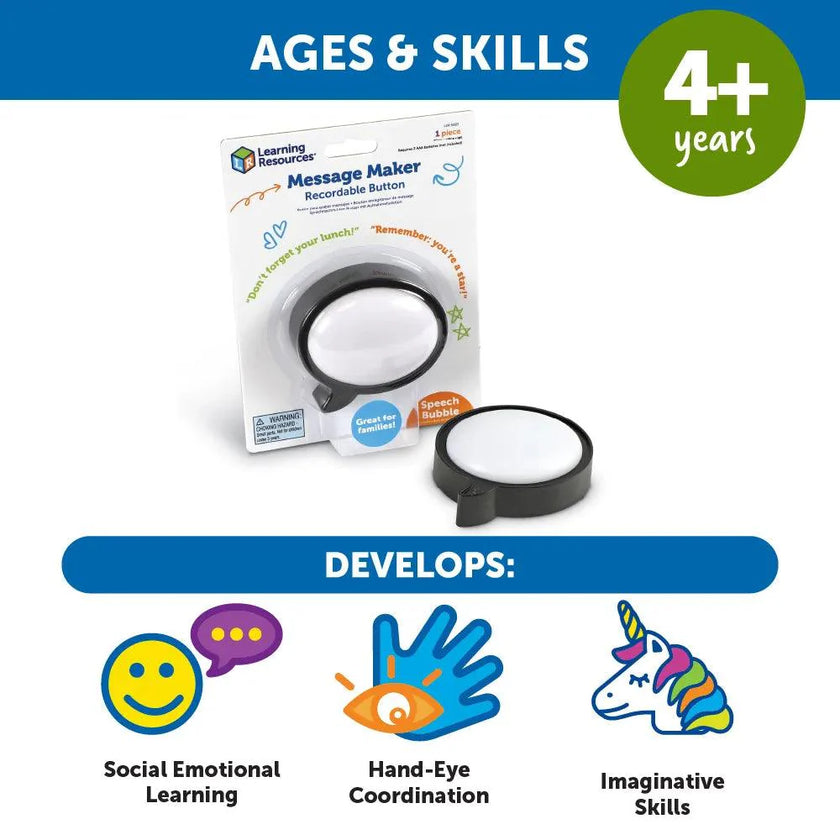 Learning Resources - Bouton enregistrable Message Maker (bulle de dialogue)