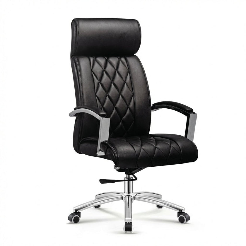 Lecce Diamond-Quilted Premium Leather Office Chair