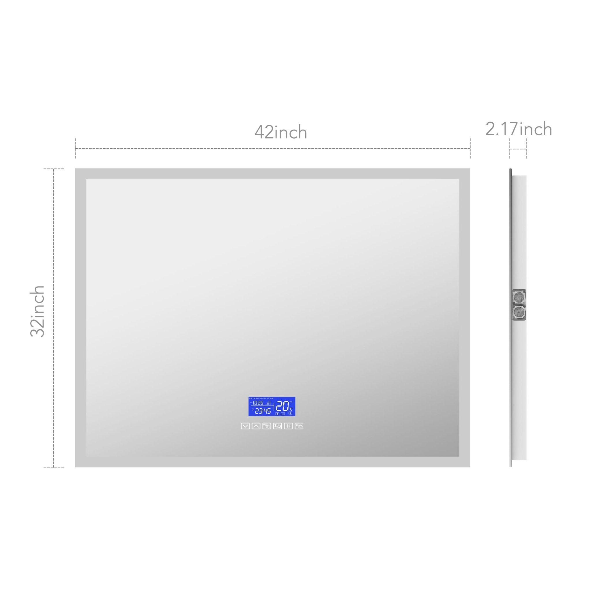LED Bluetooth Bathroom Mirror with Speaker – Anti-Fog, Dimmable Light, Tempered Glass