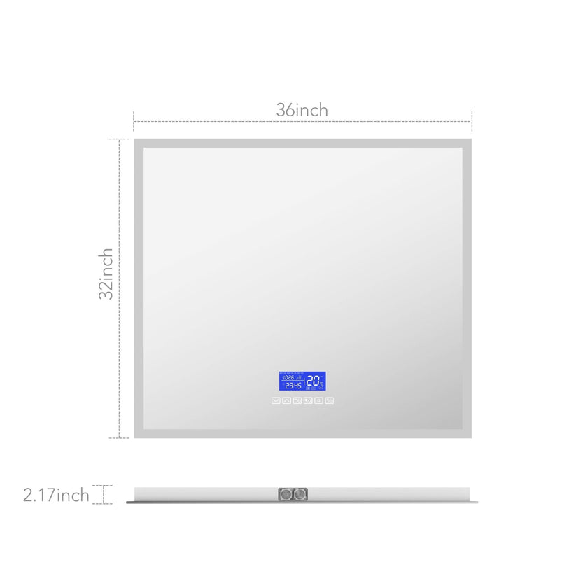 LED Bluetooth Bathroom Mirror with Speaker – Anti-Fog, Dimmable Light, Tempered Glass