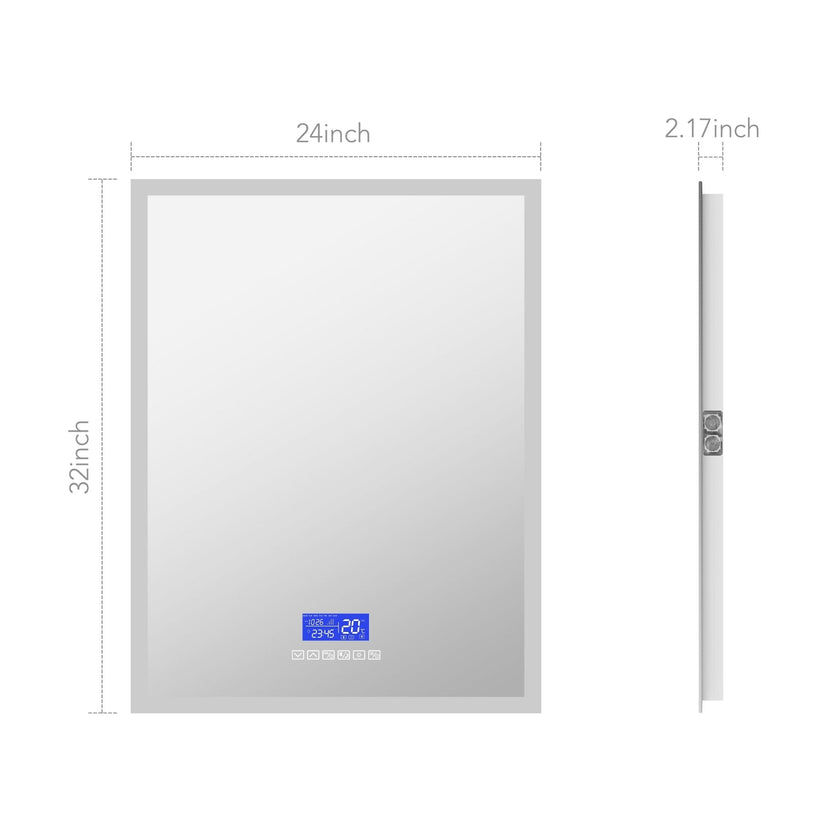 LED Bluetooth Bathroom Mirror with Speaker – Anti-Fog, Dimmable Light, Tempered Glass