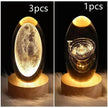 LED Night Light Galaxy Crystal Ball Table Lamp 3D Planet Moon Lamp Bedroom Home Decor For Kids Party Children Birthday Gifts