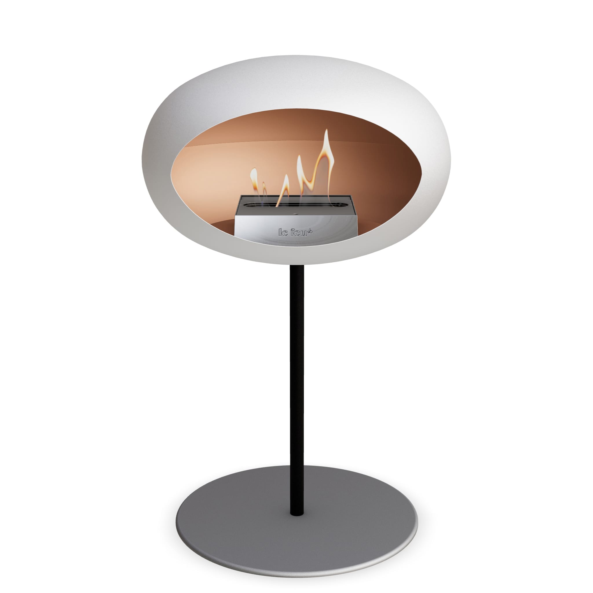 Le Feu Steel Low Dome <br>White