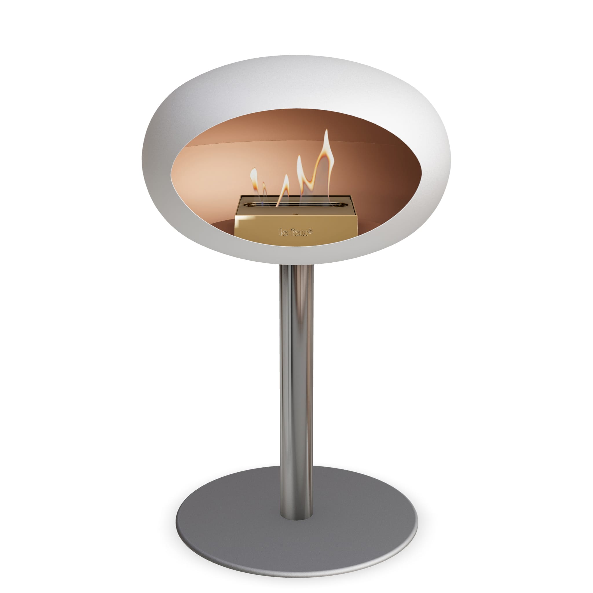 Le Feu Steel Low Dome <br>White