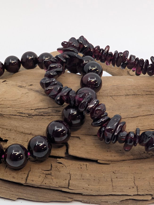 Garnet Bracelet — 6mm, 8mm Round or Chip