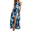 Beach Dress - Leisure Beach Sleeveless Halter Strap Printing Dress