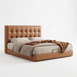 Leo Contemporary Eco-Leather Platform Bed