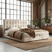 Leo Contemporary Eco-Leather Platform Bed