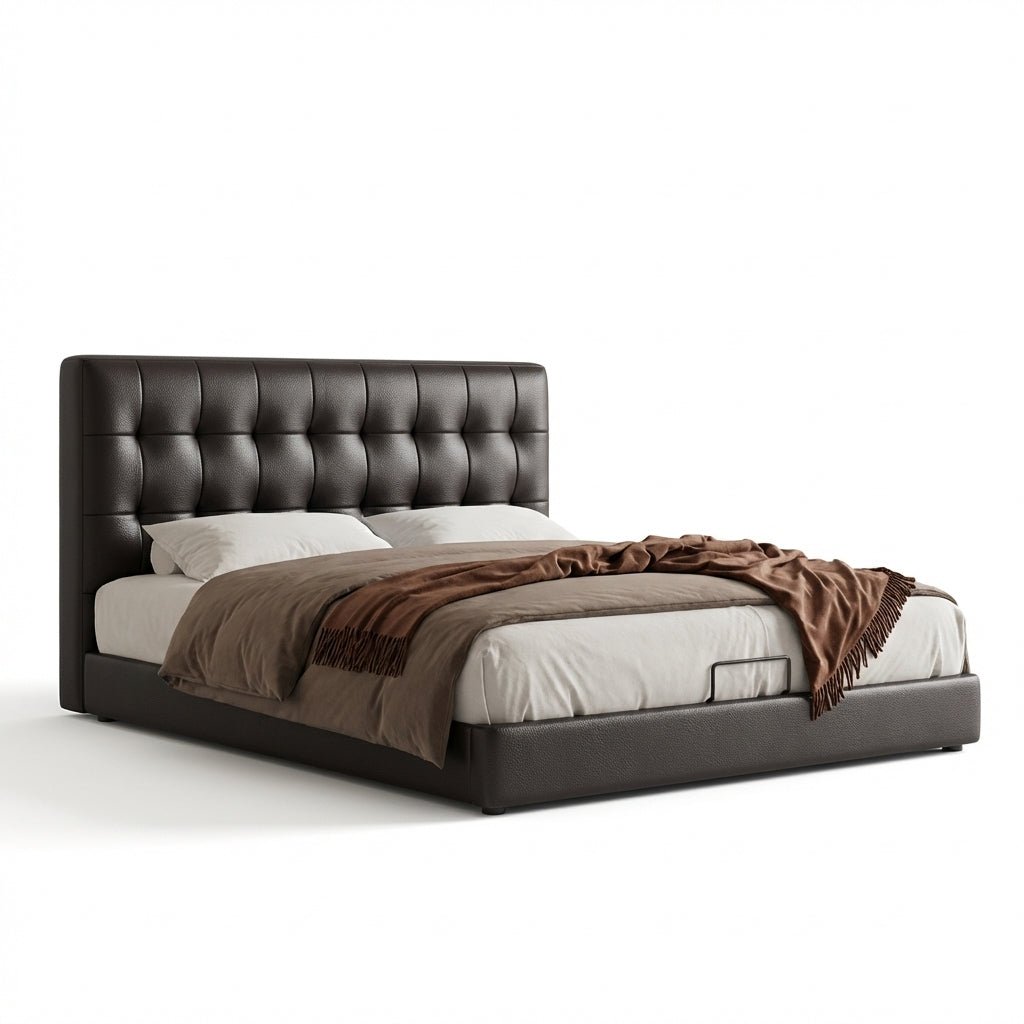 Leo Contemporary Eco-Leather Platform Bed