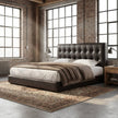 Leo Contemporary Eco-Leather Platform Bed
