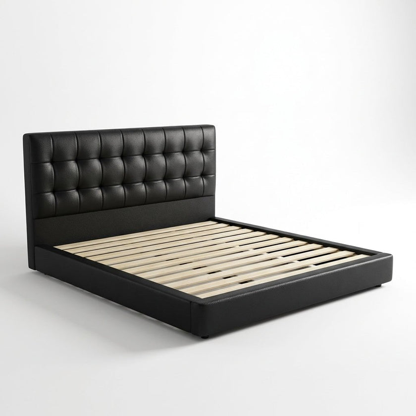 Leo Contemporary Eco-Leather Platform Bed