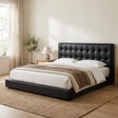 Leo Contemporary Eco-Leather Platform Bed