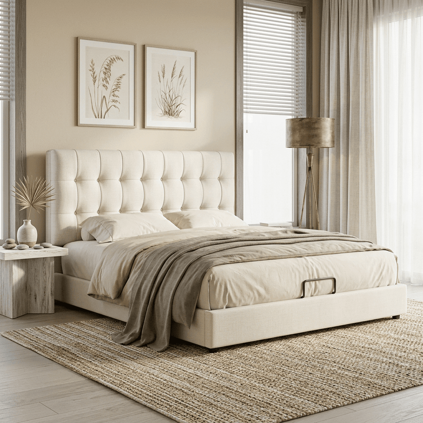 Leo Contemporary Eco-Leather Platform Bed